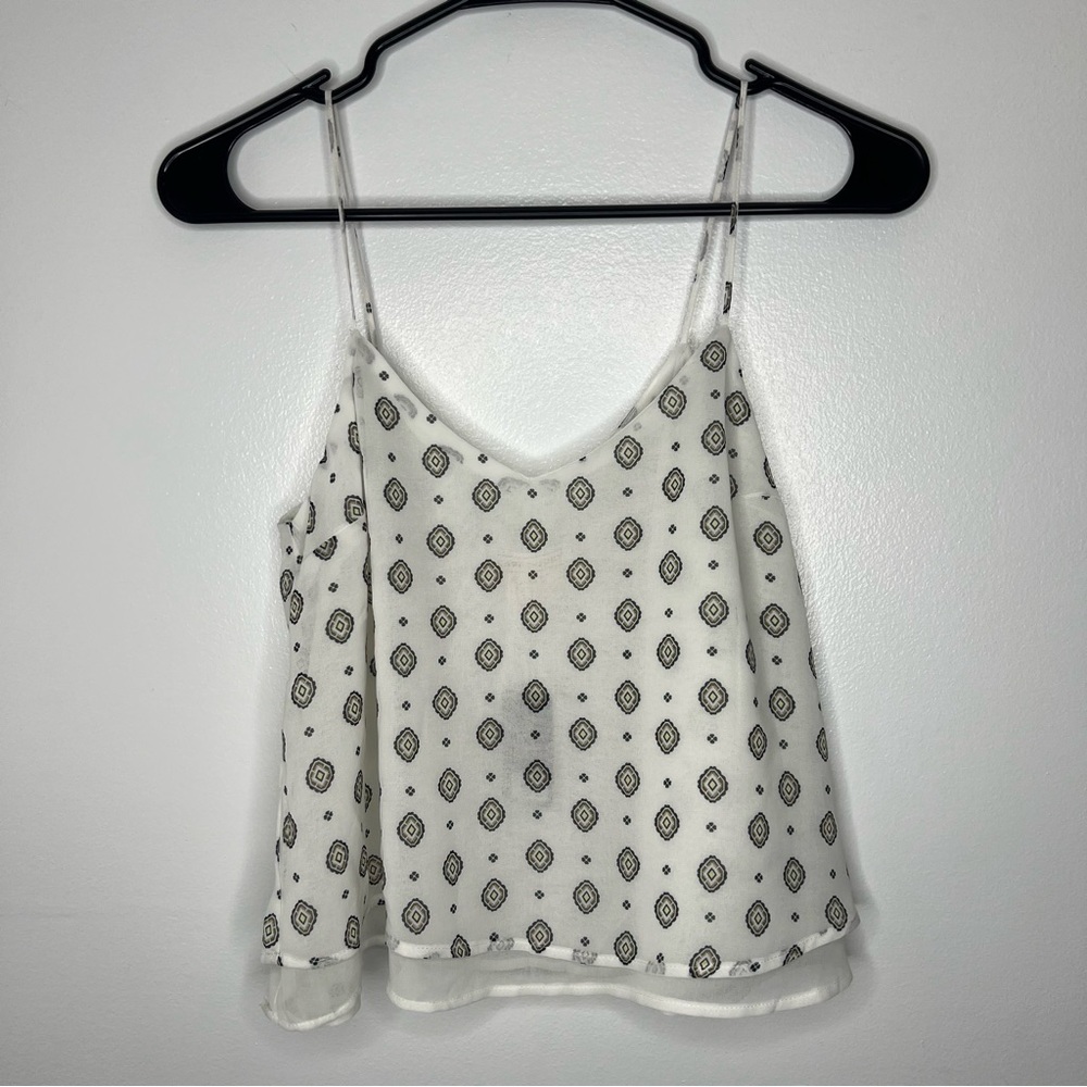 Aeropostale Cape Juby Geometric Print Layered Tank